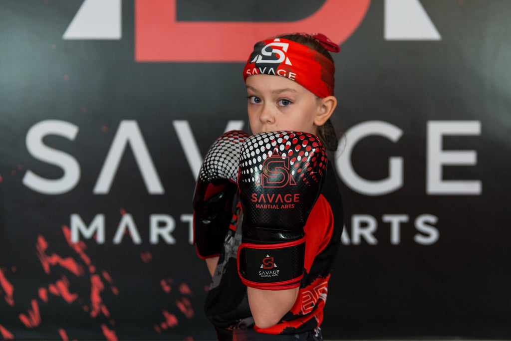 Black Boxing Gloves – Savage Martial Arts Training Gloves (Padded Protection)