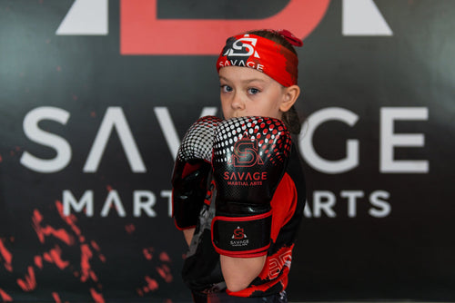 Black Boxing Gloves – Savage Martial Arts Training Gloves (Padded Protection)