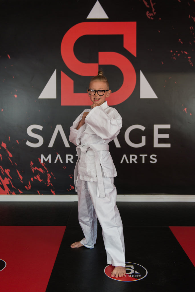 White Gi Uniform – Savage Martial Arts Cotton Training Suit with Belt