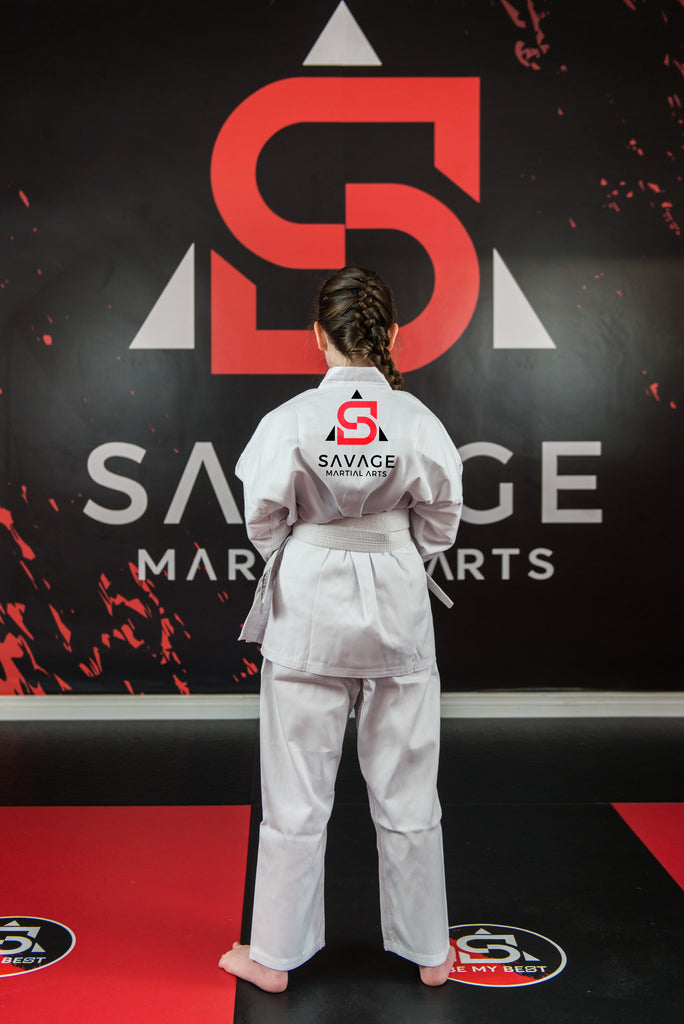 White Gi Uniform – Savage Martial Arts Cotton Training Suit with Belt